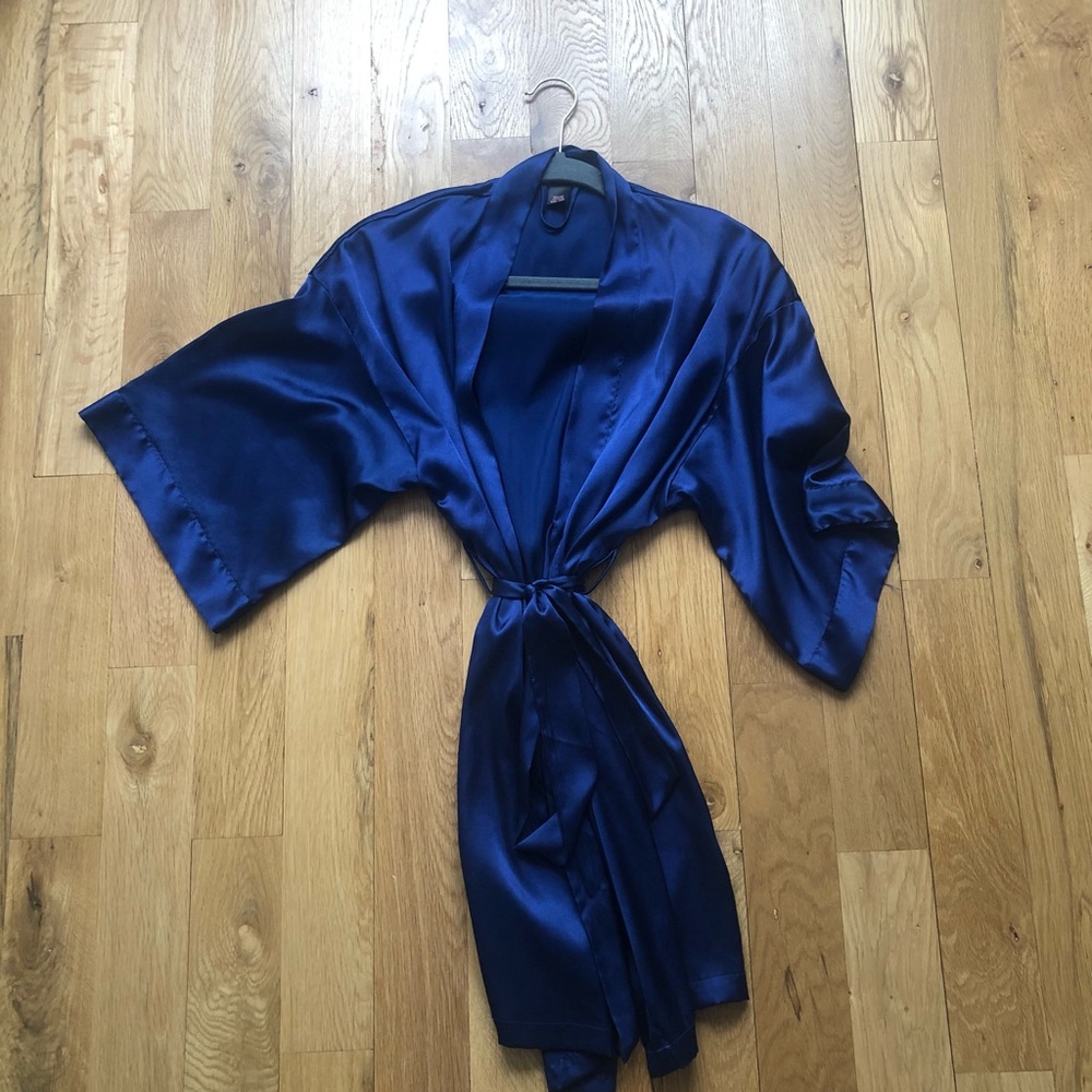 Navy Blue Victoria’s Secret Silky Robe